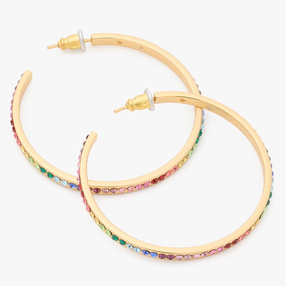 Kate Spade multicolor hoop earrings Ring it up yellow gold